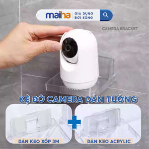 Giá Đỡ Camera IP Dán Tường Kệ Treo Wifi Gắn Tường Không Cần Khoan Nhựa Acrylic Trong Suốt
