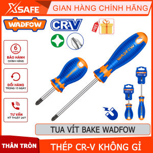Tua vít bake WADFOW chất liệu thép CR-V không gỉ đầu vít mũi đen có nam châm tay cầm tròn vừa taychính hãng