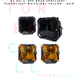 DL-031 5 Off road Spotlight - Floodlight White+DRL Yellow - PAIR