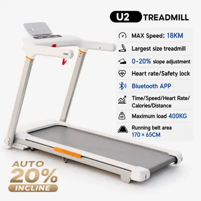 A7 Heavy Duty Treadmill 5.25HP Auto Incline 18KM/H Super Large Screen Foldable Running Machine Walking Pad Home Gym Exercise Equipment