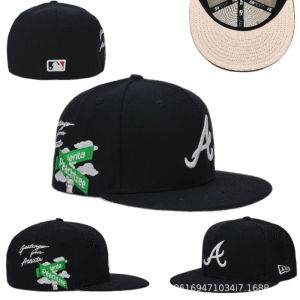 New MLB Hat Baseball Cap Deep Crown Hard Brim Full Coverage Embroidery Closed White Socks Team Flat Brim Hat