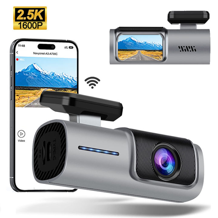 Dash Cam สำหรับรถยนต์2.5พันกล้องสำหรับยานพาหนะ WiFi รถ DVR ด้านหน้ารถ ...