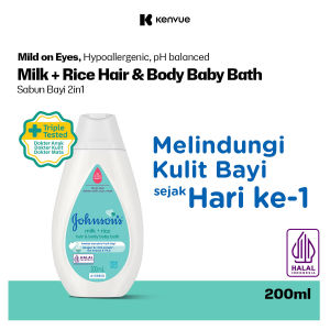 JOHNSONS Milk + Rice Hair & Body Baby Bath 2in1 200ml