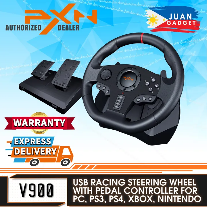 PXN V9 Gaming Steering Wheels - 270/900° Xbox Steering Wheel  Driving Sim, PC Racing Wheel Dual-Motor Vibrate with Pedals and Joystick,  for Xbox One, PS4, PS3, PC,Xbox Series X