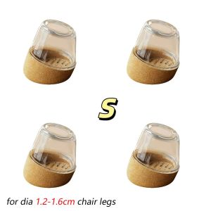 NOBLELYN 4Pcs 15-25° Diagonal Round Chair Leg Caps Silicone Thick Felt Pads Chair Foot Cover Durable Anti Slip Anti Slip Furniture Feet Pads for Hardwood Floors