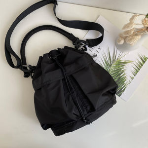 (1-3 Days Delivered)Crossbody bag Korean Simple Bags Drawstring Bucket Bag Mini waterproof messenger bag for women men Outdoor Leisure Sling Bag
