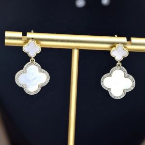925 Silver Clover Earrings Hypoallergenic Ear Posts Premium Elegant Womens Jewelry