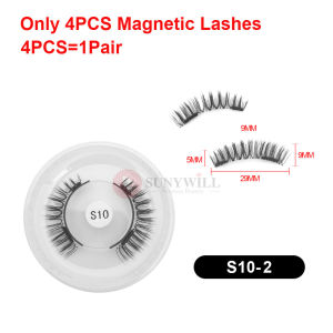 1 Pair Magnetic Eyelashes 4 pieces With Clip Reusable Natural False Eyelashes No Glue Safety 3D False Eyelash For Makeup