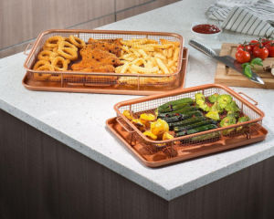 DFANCCIE Crisper Tray Oven Tray Stainless steel Peniris Minyak Saringan Nampan Loyang Dapur