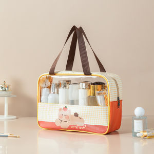 Transparent Toiletry Bag Wet Dry Separate Cosmetic Travel Pouch Waterproof Makeup Large Capacity Organizer Beg Travel