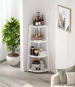 Trapezoidal Multi-Layer Solid Wood Corner Shelf Organizer