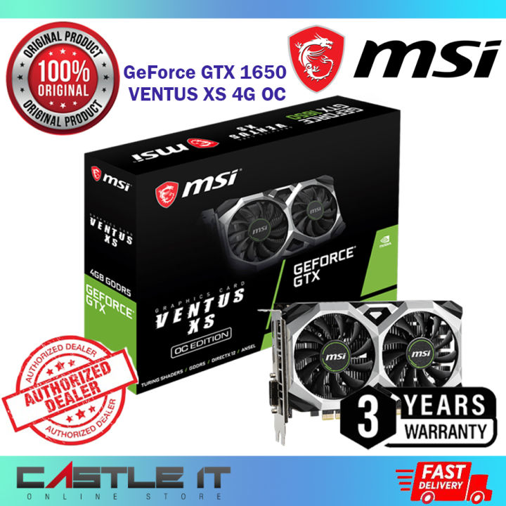 MSI GTX 1650 VENTUS XS OC V3 Nvidia GeForce 4GB GDDR6 Graphic Card ...