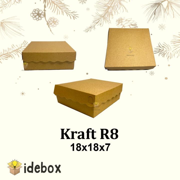 Dus Coklat R8 Kraft 18x18 cm / Kotak Kue R8 / kotak Nasi R8 | Lazada ...