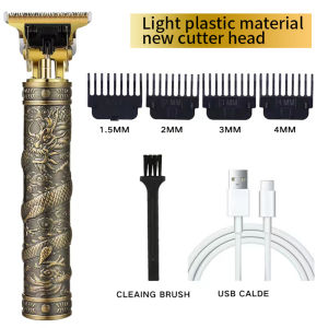 [PH Local Stock] Vintage Professional T9 Electric Hair Clipper Trimmer USB Rechargeable Portable Shaver Beard Barber Hair Cutter Set for adult children Mens Hair Clipper Rechargeable Shaver for Women Cordless Hair Clipper Barber Carving Hair Shaver Set