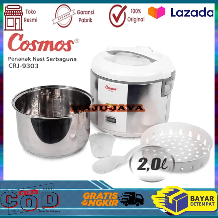 Rice Cooker Cosmos CRJ 9303 Kapasitas Liter Stainless Steel