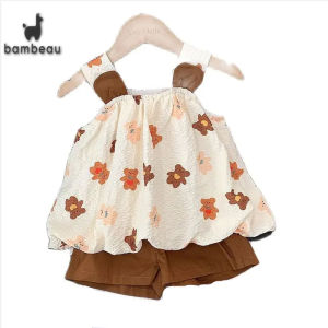 bambeau Girls Clothing Set Summer Girl Baby cute Dress Set bayi perempuan kids shorts