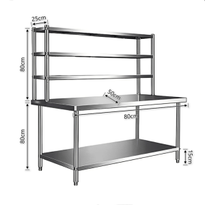 NINI Stainless Steel Kitchen Rack | Stainless Steel Kitchen Worktop | Kitchen Utensil Storage Rack | Rice Cooker Rack | Multifunctional Worktop