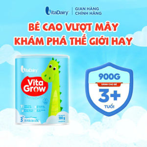 (Có Tích Xu) Sữa Bột VitaDairy Giúp Tăng Chiều Cao Vita Grow 1+/ 3+ Lon 900g.
