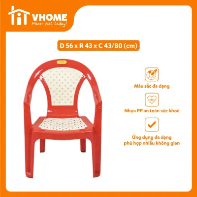 Ghế Tựa Mây Đại Có Tay Vịn Nhiều Màu Chắc Chắn Cao Cấp - Nhựa Vĩ Hưng