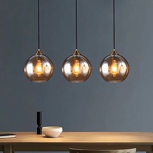 SXH Nordic three-head chandelier simple design for bedroom bedside creative and unique suitable for living room cafe bar counter round glass pendant light
