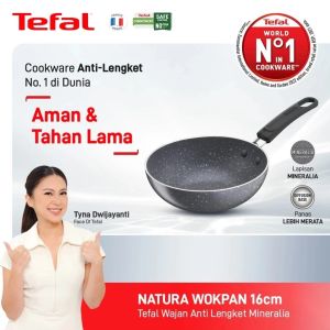 Tefal Wajan Anti Lengket / Penggorengan / Pan - Series Natura Mini Wokpan 16 CM - Garansi 1 Tahun