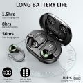 Wireless Earbuds Sports, Bluetooth Headphones 5.3, 50H Playback Over-Ear buds with 4 ENC Noise Cancelling Mic, Deep Bass Earphones with Earhooks, IP7 Waterproof Fitness Headset for Running Workout Gym. 