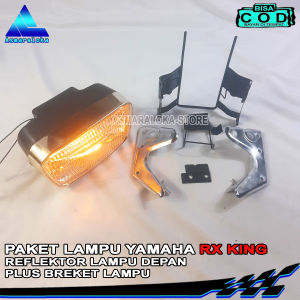 SEPAKET Reflektor Lampu Depan Motor Yamaha Rx King Plus Breket Lampu