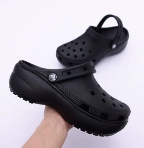 Giày sục crocs chuẩn xịn chống hôi chân nhựa tế bào êm mềm siêu bền đi mưa lội nước đi biển Crocs band classic đế cao 5cm màu đen