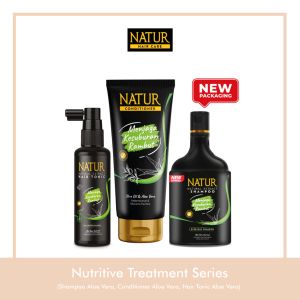 NATUR Hair Paket (3PCS) Aloe Vera - Shampoo 140ml | Hair Tonic 90ml | Conditioner 160ml