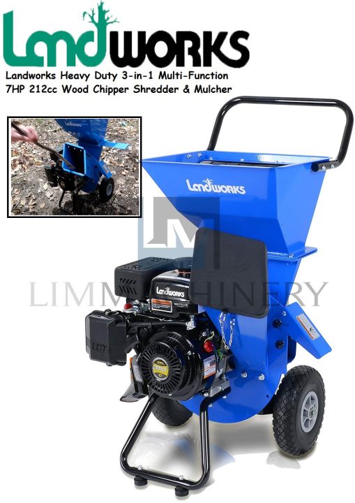 Landworks Heavy Duty 3in1 MultiFunction 7HP 212cc Wood Chipper