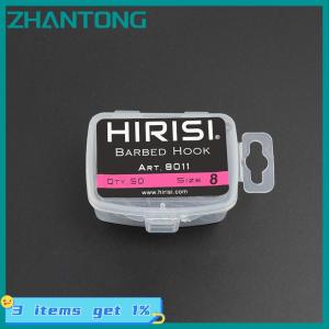 ZHANTONG Hirisi 50pcs Boxed Teflon Hooks Barbed Multi-Type Hooks Carp Hooks Fishing Tackle