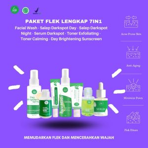 PROMO Paket Lengkap 7in1 Facial Wash + Toner Calming Hydrating + Exfoliating + Spray Sunscreen + Salep Day + Night Whitening+ Serum Darkspot Umi Cosmetik