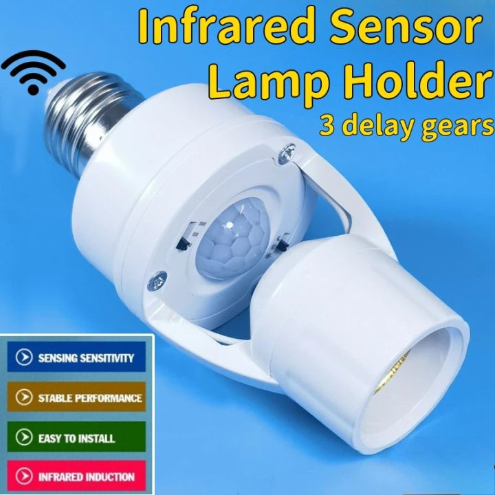 E27 LED Lamp Infrared Sensor Smart Motion Sensor Bulb Holder with ...