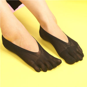 Five Fingers Toe Socks Invisible Mesh Ankle Socks Thin Split Toe Socks Velvet Heel Silicone Boat Socks High Quality