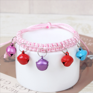 Elegant Adjustable Cat Bell Collar with Colorful Beads for Pet Decoration