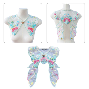 Cổ Tích Hanfu Cổ áo giả cổ thỏ thêu yunjian Đai cổ có thể tháo rời phụ kiện Hanfu Truyền Thống Trung Quốc