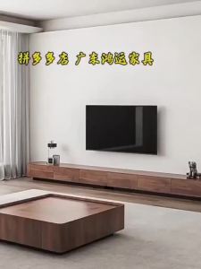 LZ-Solid wood coffee table combination light luxury modern walnut color square new Chinese style living room home high-end feeling