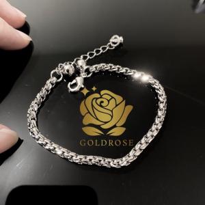 Gelang Titanium Lapis Emas 18k ANTI KARAT rantai SISIK TAMBANG perhiasan aksesoris mewah hadiah unik