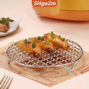 [COD] SHgeZm Vòng Nồi chiên không khí giá với chân Stackable lưới nướng giá thép không gỉ chống ăn mòn cho nhà bếp lò hấp nồi