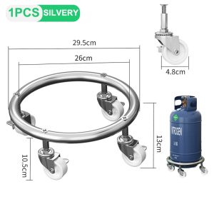 Cylinder Base Tank Tray Gas Tank Fixed Degree Rotatable Gas Tank Holder with Wheel for Indoor Kitche