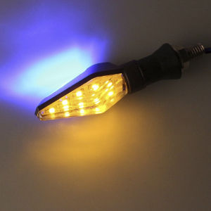 MOTORS 12LED Amber+Blue Motorcycle Turn Signal Indicator Light Blinker Universal