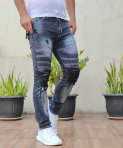 Celana Jeans Bikers Garis Celana Jeans Pria Dewasa Terbaru Celana Panjang Bikers Slimfit Melar Size 28 - 33
