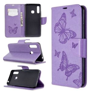 เคสพับได้สำหรับ Samsung Galaxy A10/A10E/A10S/A20/A20S/A20E/A30/A30S/A50/A50S/A70/A70E/M10ลายนูนรูปผีเสื้อเคสแบบพับปิดได้หนังมีช่องใส่บัตร