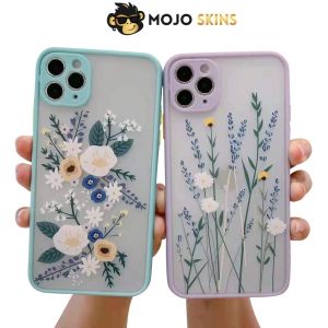 [MojoSkins] Flower Floral Casing iPhone 11 12 Pro Max XS MAX XR X 6 8 7 Plus Frosted Matte Case Trend Original Viral