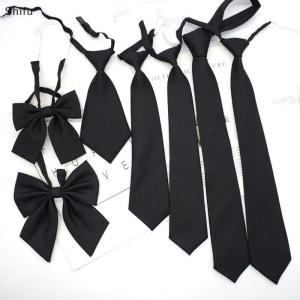 [ShiFu] Solid Color Childrens Snap Tie Basic Black Short Student Casual All-match Tie Male Female Accessories