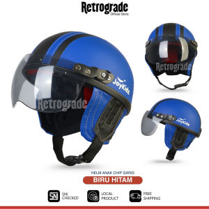 Helm Pelindung Kepala Anak Lucu Untuk Usia 1 2 3 4 5 Tahun Motif Polos Biru Hitam