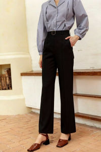 C.Joy1 Womens Wide-leg Pants High Waist Loose Plus Size Straight Pants