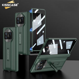 Kisscase Bản Lề Bảo Hiểm Trường Hợp Với Chân Đế + màn hình trước Glass Cho Huawei Mate X3 bảo vệ toàn thân PC cứng mờ Bìa