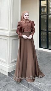 Dress ชุดเดรส รุ่นอลิซ ชุดอิสลาม เดรสมุสลิม ชุดเดรสสวยๆ ใส่ออกงาน ใส่รายอ ใส่นิกะห์ เนื้อผ้าเปเป้