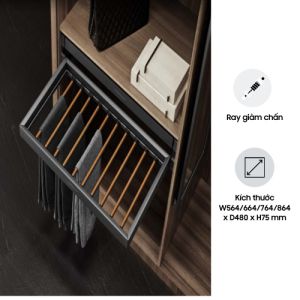 Giá Vắt Quần Âu Eurogold - Ray Giảm Chấn - Dòng EUA41 - Inox Độ Bền Cao - Chịu Trọng Tải Lớn - Hàng Chính Hãng